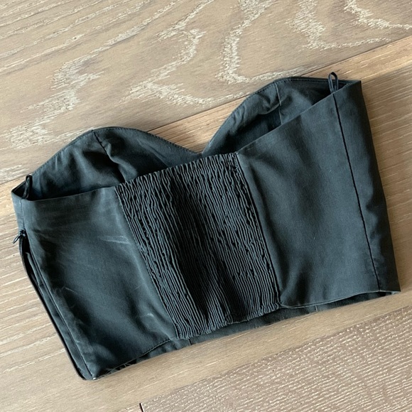 Zara size SMALL dark green crop tube top BNWT - Picture 2 of 4